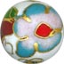 Cloisonne Bracelet Beads - Round Shape With Gold Enamel Flower Arts.