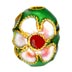 Cloisonne Oval Beads - Green Color Enamel Flower Arts.