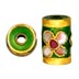 Cloisonne Tube Beads - Cylinder Green Color Enamel Flower Arts.