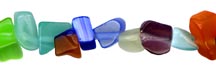 Multicolor Mixed Stone Beads: Mixed Stone Chips Bead Strings and Mixed Stone Nugget Beads Sold By Strands.