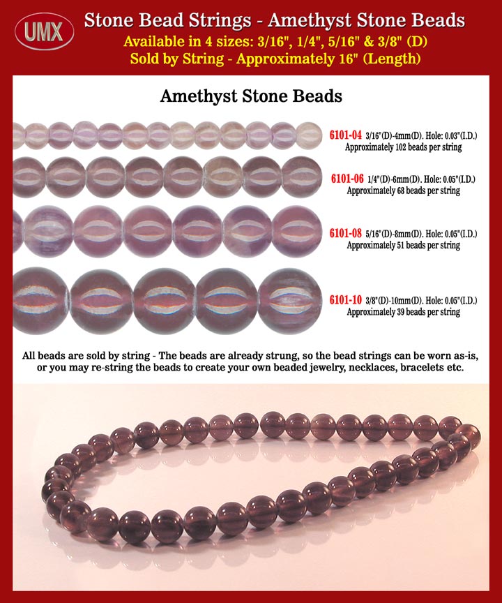 The attractive Amethyst stone beads can be used to make beaded jewelry, necklace, bracelets, rings, bead crafts and more.