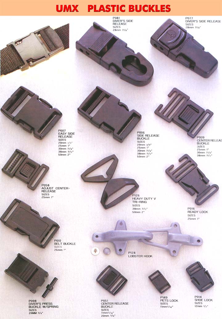 Large Picture of Plastic buckle Series 1: Plastic Buckles, Locks, Pet Locks, Shoe Locks, Tri-Rings - Plastic Buckle Series