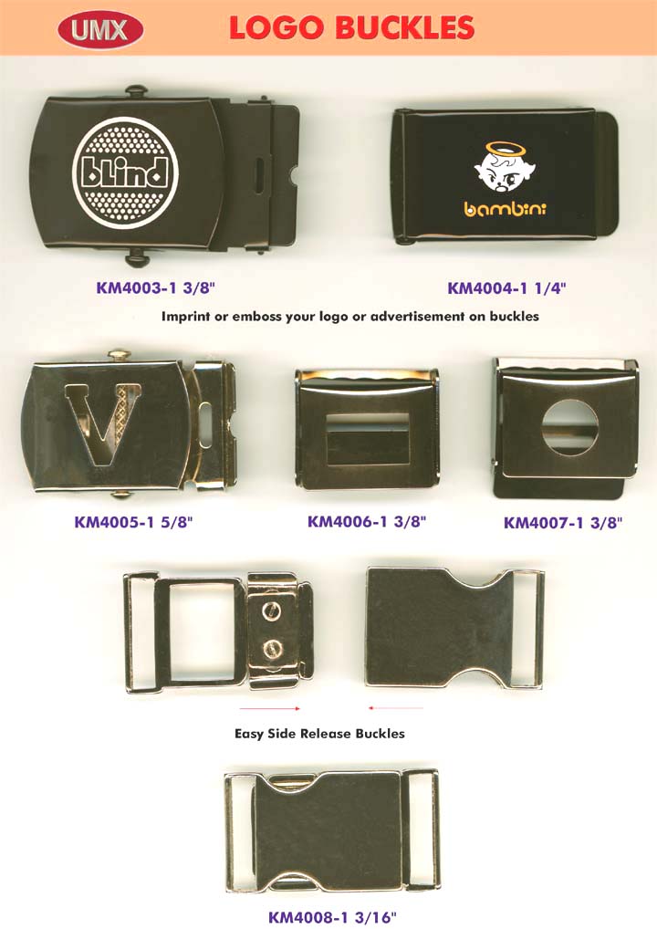 Imprint, Emboss Logo Buckles, Side Release buckles For Custom Made Logo and
Advertisement