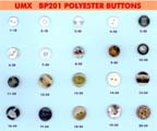 BP201: Polyester Buttons, 2-hole, 4-hole, Sew-Through Buttons, Clothing Buttons