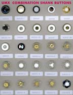 Series D fashion buttons: combination shank buttons, polyester buttons, acrylic buttons, ABS buttons, metal buttons, rubber buttons.