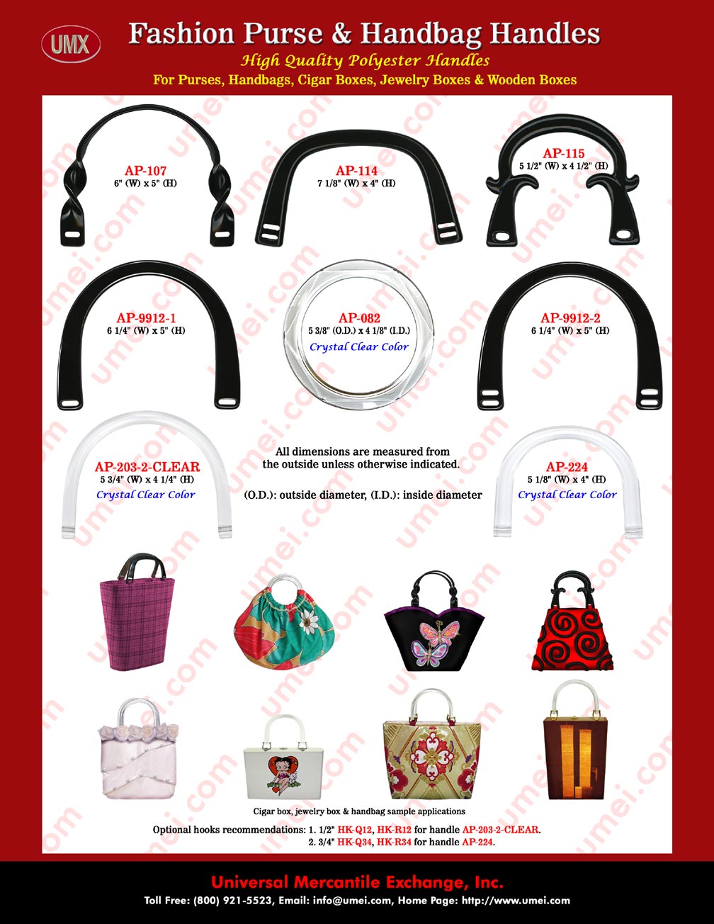 Catalogues - Stylish Fashion Purse and Handbag Hardware Accessory - Polyester Plastic Handles