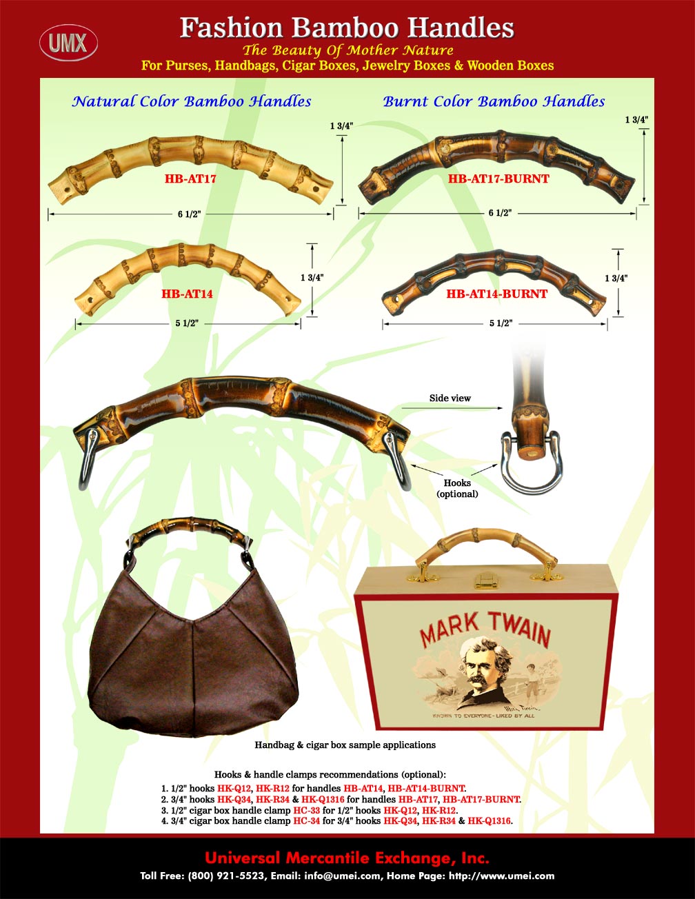 We are wholesale store of bamboo handle. Our bamboo handles can be use to make handbags, purses, cigar boxes, cigar purses, Boxes, cigar box purses, wood boxes and wooden box.