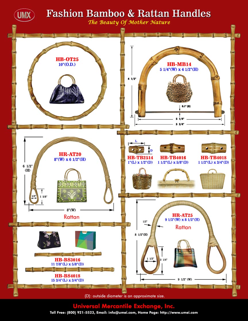 UMX Catalogues - Stylish Fashion Purse and Handbag Hardware - Bamboo and Ranttan Handles