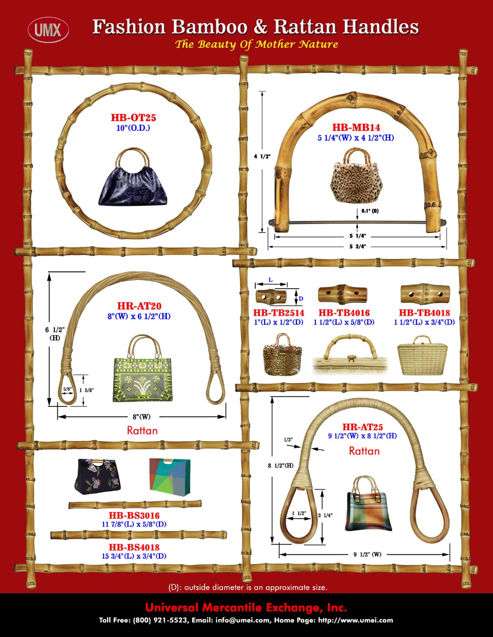 UMX Catalogues - Stylish Fashion Purse and Handbag Hardware - Bamboo and Ranttan Handles