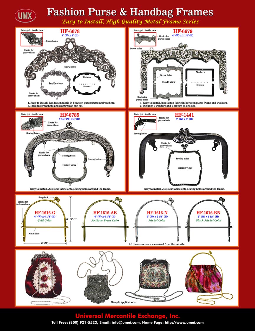 Catalogues - Stylish Fashion Purse and Handbag Frames - Antique Frame Series