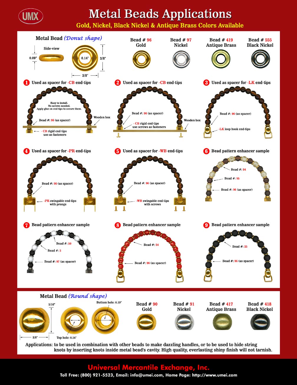 Types of sales metal beads
