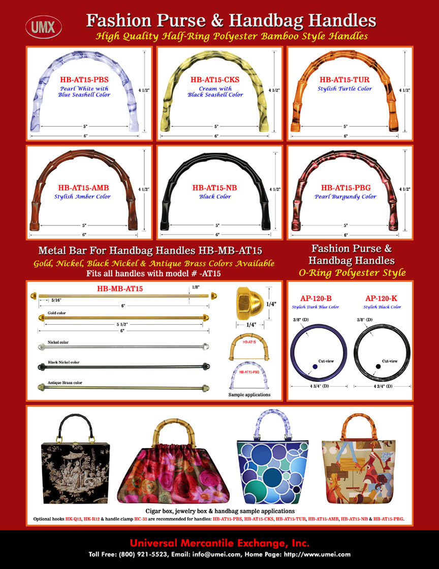 UMX Catalogues - Stylish Fashion Purse and Handbag Hardware - Polyester Bamboo Handles