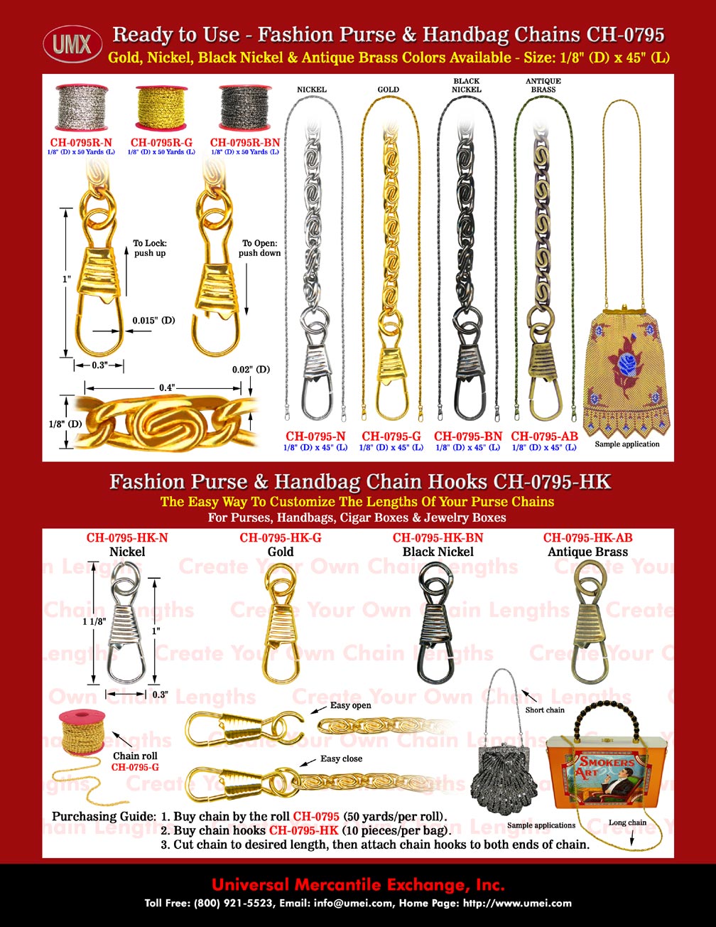 UMX Catalogues - Stylish Fashion Purse Chains and Beaded Metal Handle Frame
Hardware