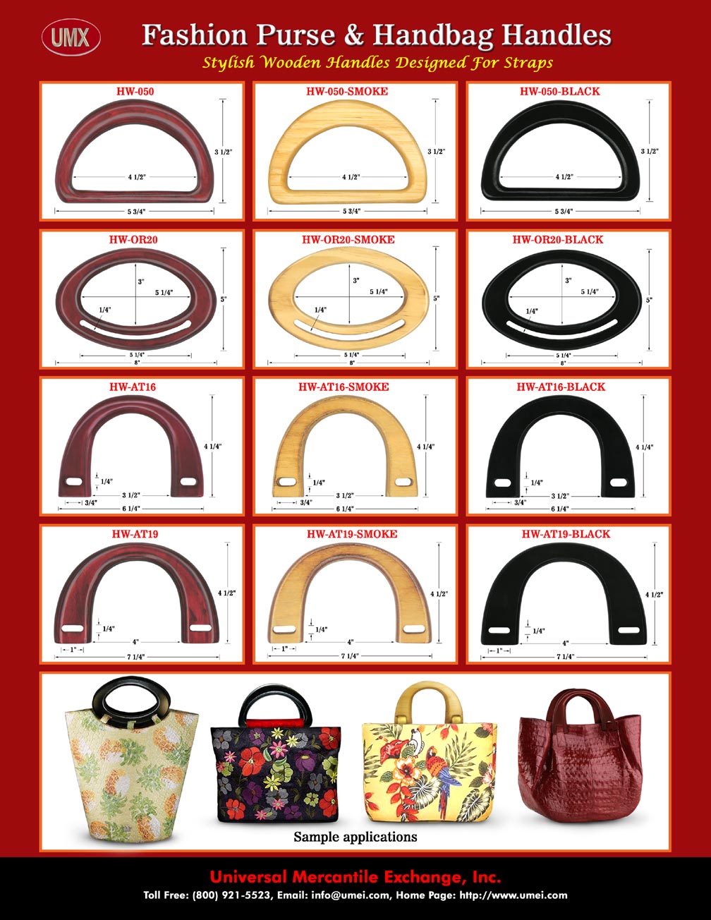 UMX Catalogues - Stylish Fashion Purse and Handbag Hardware - Wooden Handles