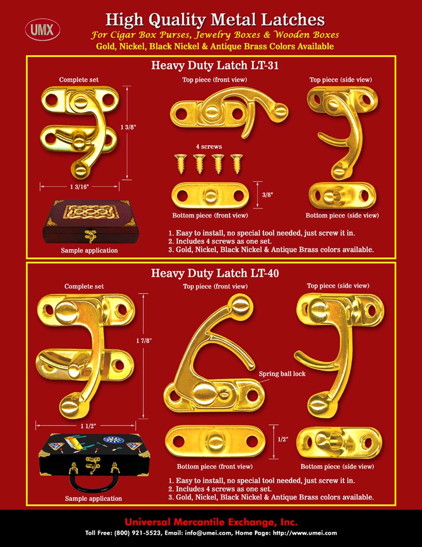 We design and manufacture compact size wood cabinet latch and antique cabinet latches to latch wholesale stores and hardware suppliers.