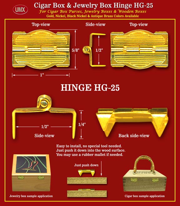 HG-25 Metal Hinge: Cigar Box, Jewerly Box, Wood Boxes Hardware Accessory