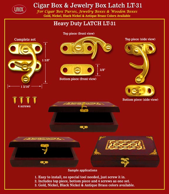 UMX LT-25 Metal Latch: Cigar Box, Jewelry Box, Wood Boxes Hardware Accessory