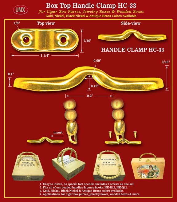 HC-33 Box Top Handle Metal Clamp - Wooden Box Hardware Accessories