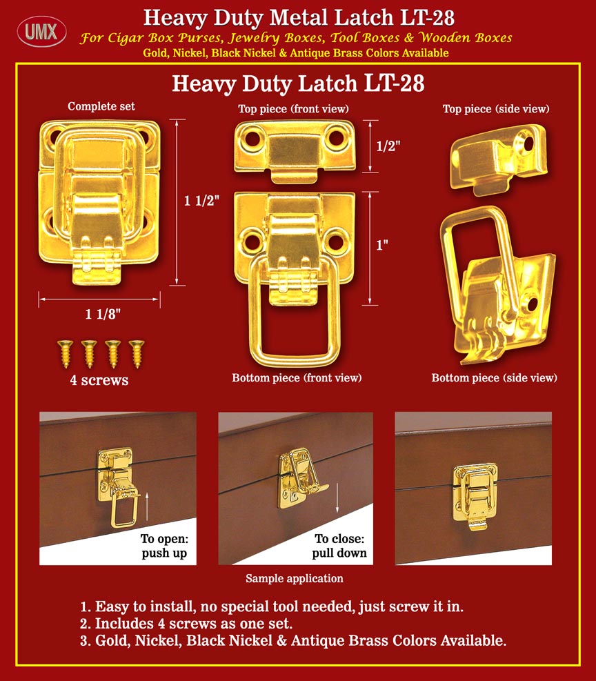 Wooden Tool Box Latches: Wood Tool Box Latch Lock Systems.