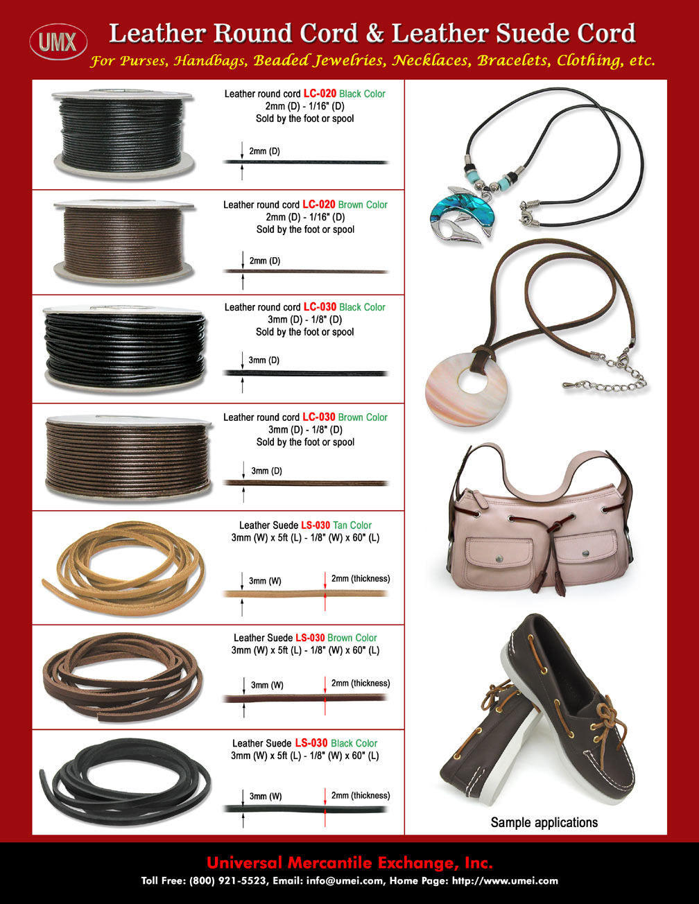 UMX Leather Cord Supplies: Round Leather Cords for Purse Crafts and Handbag Craft Making