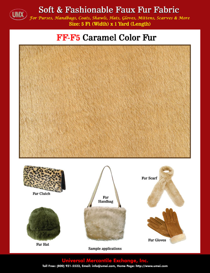 Caramel Fur Purse Fabrics and Wholesale Caramel Fur Handbag Fabric Store