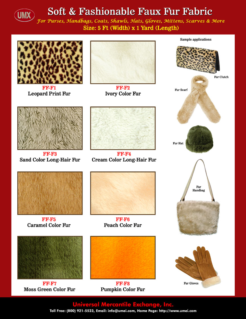 Soft and Fashionable Faux Fur Fabrics For Faux Fur Fabric Purses, Handbags, Totes and Hand Bags Making