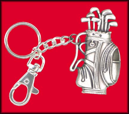 Key Chains with Golf Bags, Golf Shafts for Golfer or Holiday Gifts