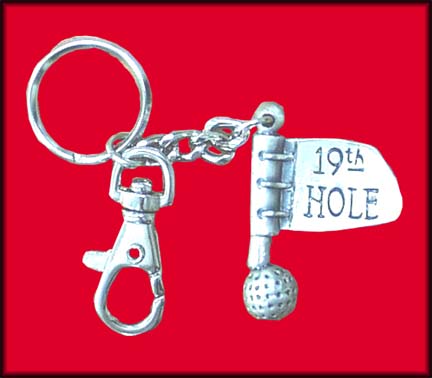 Golf Gifts: Key Chains with 19th Hole Golf Ball Flag for Golfer or Holiday Gifts