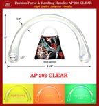 Designer Purse Handbag Handles: AP202-cystal clear color plastic handle