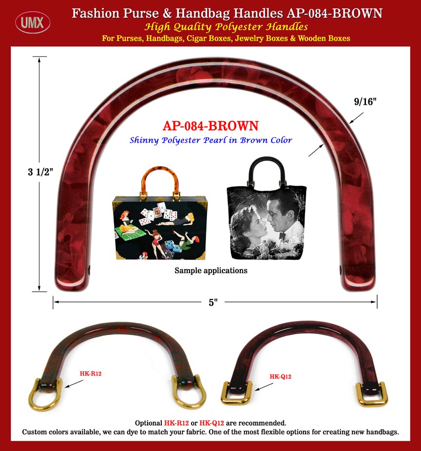Wholesale Cigar Box Purse, Handbag, Purse Handles: AP-084 Brown Color Plastic Cigar Box Purse Handle