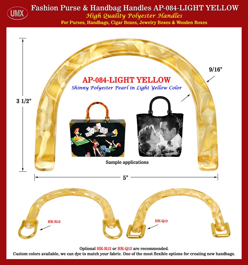 Wooden Box Handle, Box Handle, Wood Box Handle: AP-084 Light Yellow Color Handles