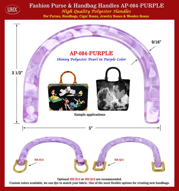 Wholesale Cigar Box, Handbag, Purse Handles: AP-084 Purple Color Plastic Cigar Box Handle