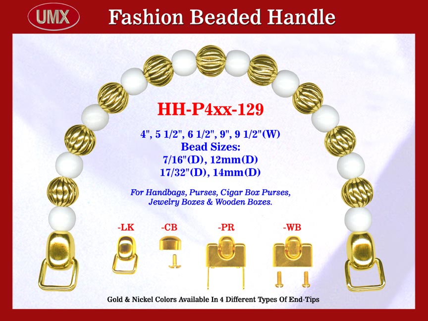 Designer Handbag Handles HH-P4xx-129 For Beaded Designer Handbags