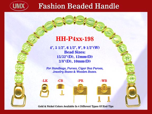 Beaded Designer Handbag Handle HH-P4xx-198 For Cigar Purse, Wooden Box