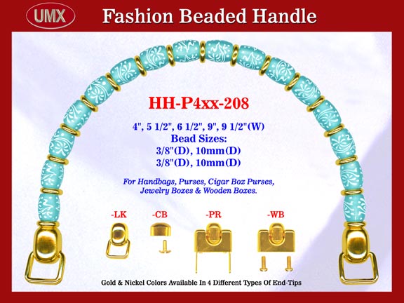 Beaded Designer Handbag Handle HH-P4xx-208 For Cigar Purse, Wooden Box