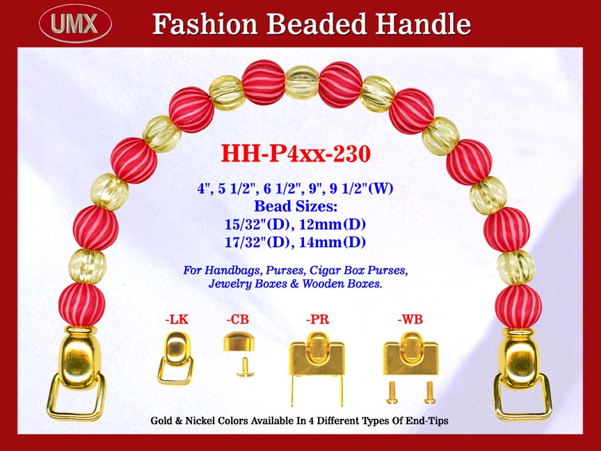 Beaded Handbag Handle: HH-P4xx-230 Purse Hardware For Designer Purses