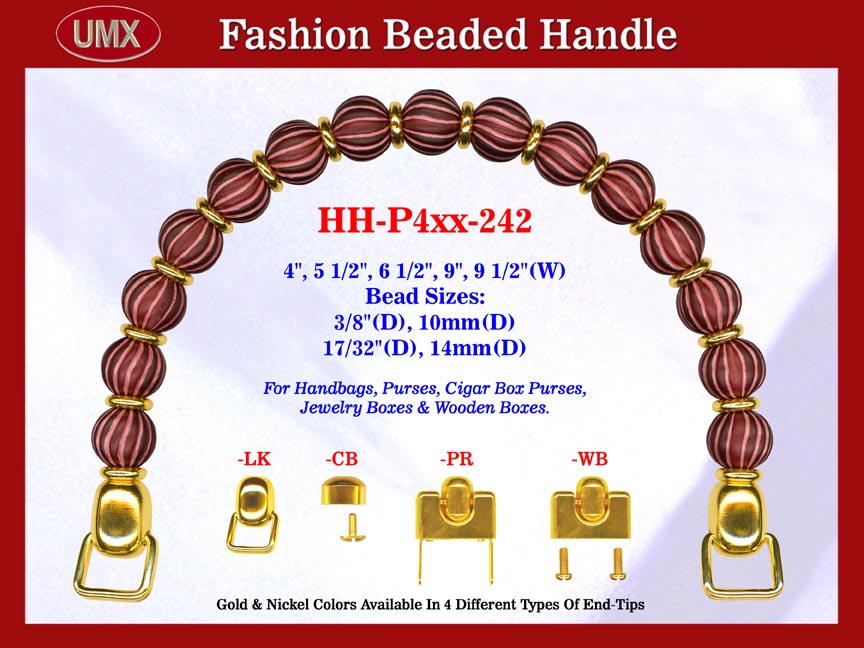 Beaded Handbag Handle: HH-P4xx-242 Purse Hardware For Designer Purses