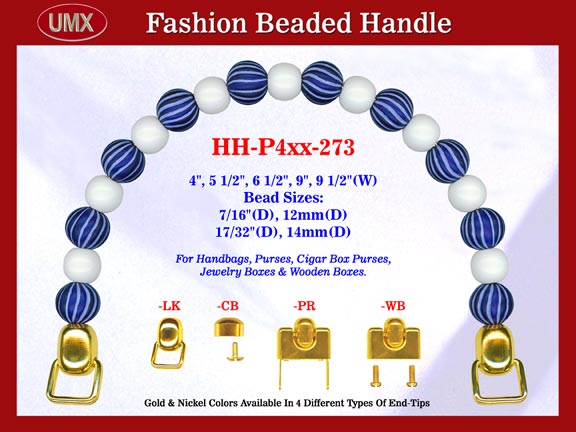 Beaded Handbag Handle: HH-P4xx-273 Purse Hardware For Designer Purses