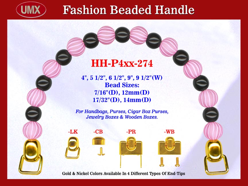 Beaded Handbag Handle: HH-P4xx-274 Purse Hardware For Designer Purses
