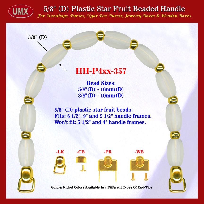 Wholesale Cigar Purse Handle, Wood Cigar Purse Star Fruit Beads Handle: Wooden Cigar Purse Handles - HH-Pxx-357