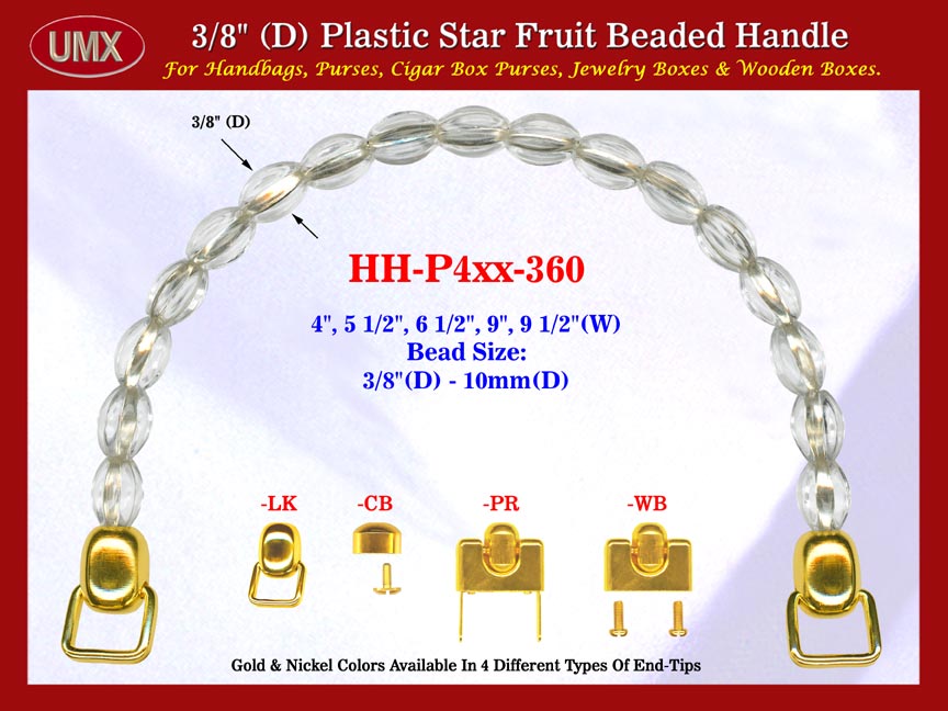 Cigar Handbag Purse Handle: Cigar Box Handbag Star Fruit Beads Purse Handle: Box Handbag Handles - HH-Pxx-360