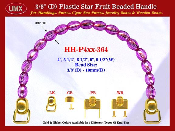 Cigar Box Handbag Purse Handle: Box Handbag Star Fruit Beads Purse Handle: Cigar Box Handbag Handles - HH-Pxx-364