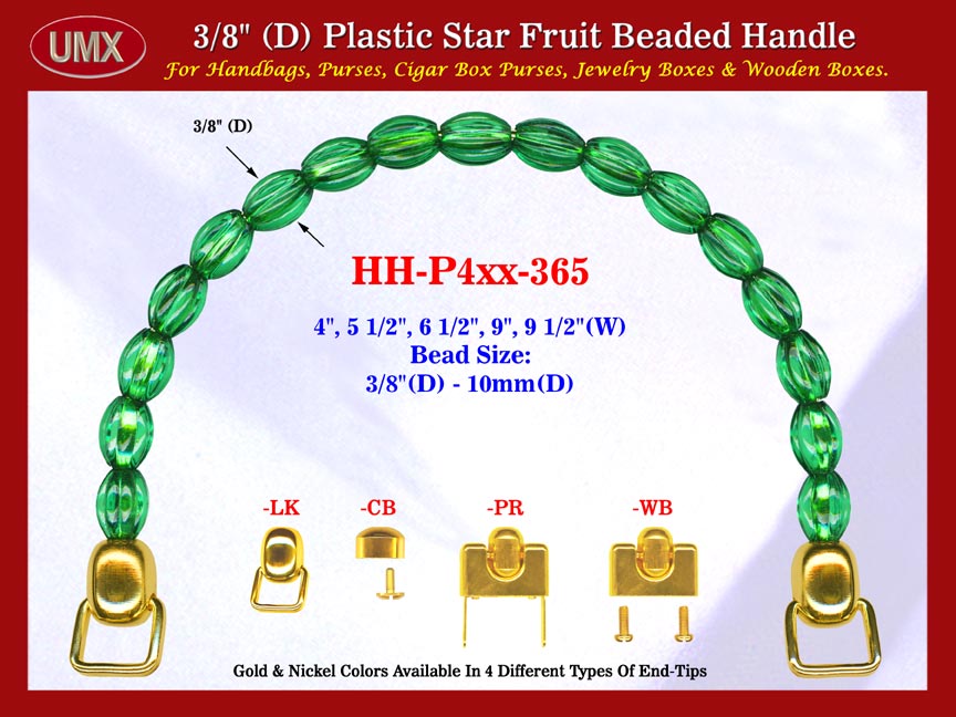 Cigar Box Handbag Purse Handle: Box Handbag Star Fruit Beads Purse Handle: Cigar Box Handbag Handles  - HH-Pxx-365