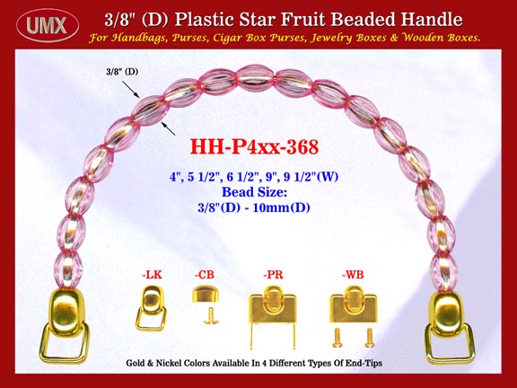 Cigar Box Handbag Purse Handle: Cigar Box Handbag Star Fruit Beads Purse Handle: Cigar Box Handbag Handles - HH-Pxx-368