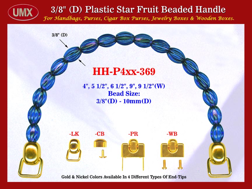 Cigar Box Handbag Purse Handle: Cigar Box Handbag Star Fruit Beads Purse Handle: Cigar Box Handbag Handles  - HH-Pxx-369