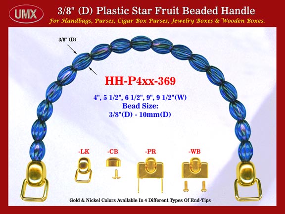 Cigar Box Handbag Purse Handle: Cigar Box Handbag Star Fruit Beads Purse Handle: Cigar Box Handbag Handles - HH-Pxx-369