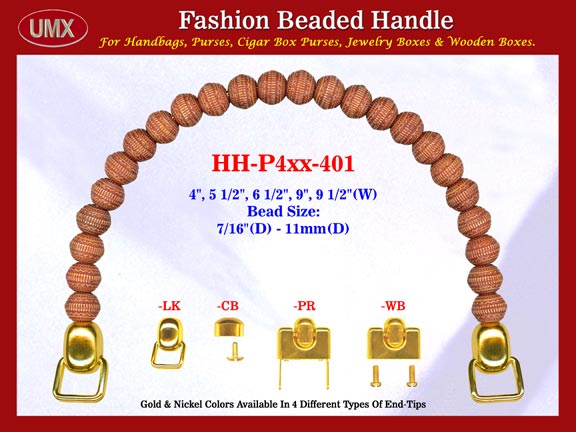 Pottery Flower Pattern Bali Beads: HH-Pxx-401 Beaded Handles For Designer Handbags Making