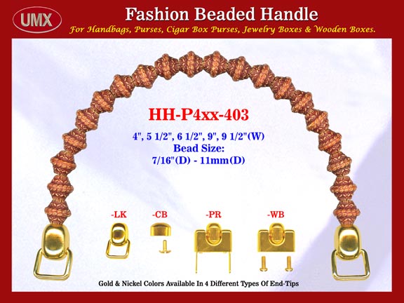 Bee Hive Bicone Bali Beads: HH-Pxx-403 Beaded Handles For Designer Handbags Making 