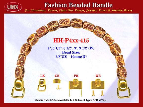 Faceted Nugget Tube Bali Bone Beads: HH-Pxx-415 Beaded Handles For Designer Handbags Making 