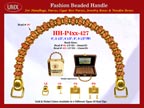 HH-Pxx-427 Beaded Handle with Clam Sea Shell Beads and Metal Gold Beads For Wholesale Handbag Making Supplies